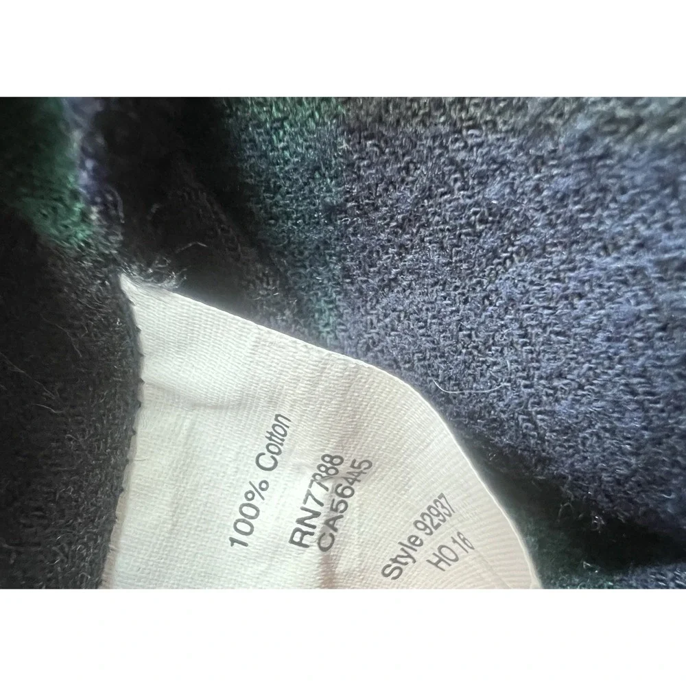 J Crew Shirt Men L Blue Green Slim Blackwatch Plaid Tartan Outdoors Country‎